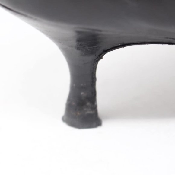 MANOLO BLAHNIK Black Leather Boot Heels